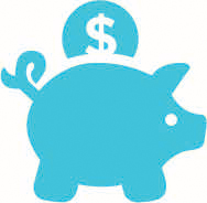 aqua piggy bank icon