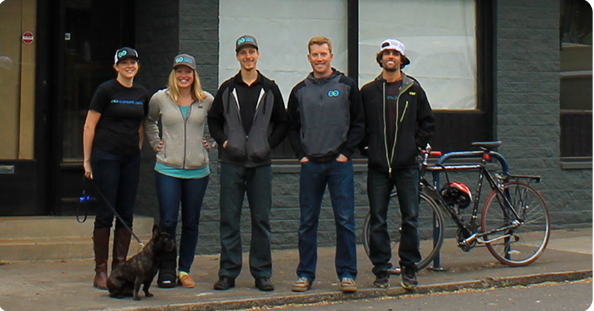 the Elemental Energy team standing outside their building