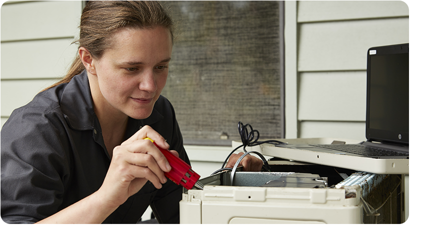 woman performing efficiency tests