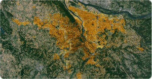 a satellite image of the portland metro area