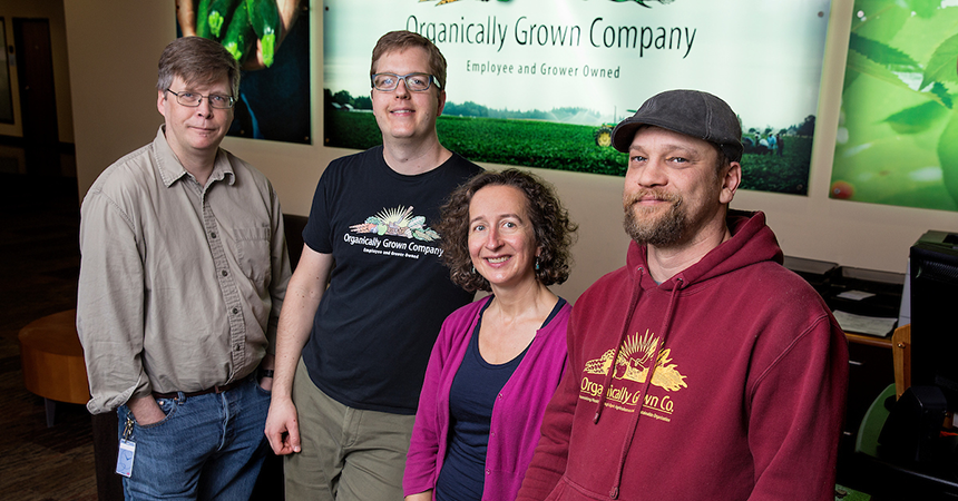 three men and a woman, the team at Organically Grown Company