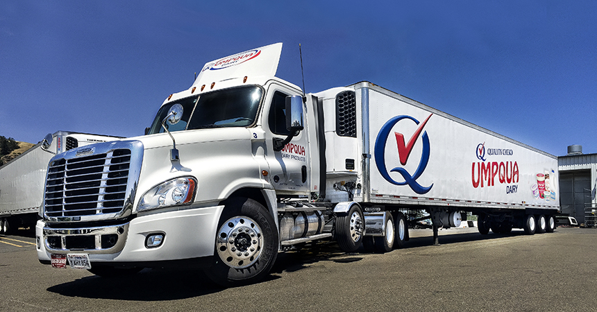 a new umpqua dairy semi-truck