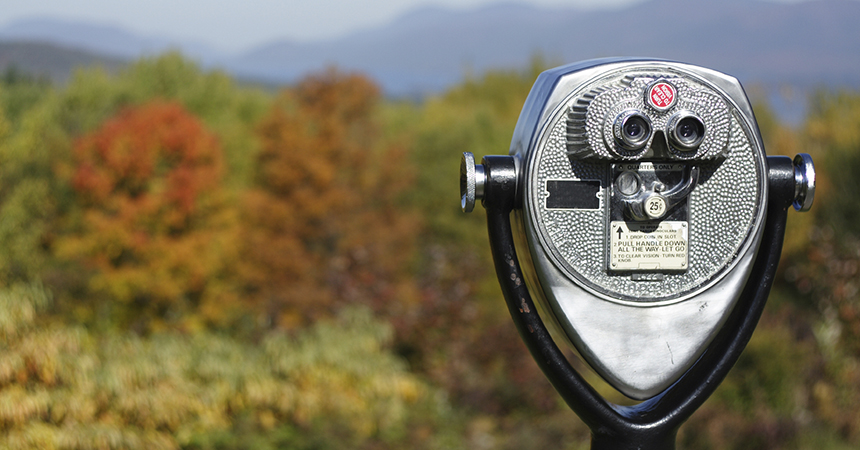 view finder overlooking fall foliage