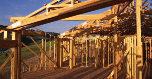 the frame of a house under construction