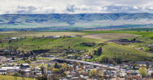a picture of Pendleton, Oregon on a sunny day