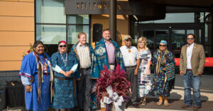 energy trust and members of the Confederated Tribes of Umatilla Indian Reservation celebrating the opening of the Yellowhawk Tribal Health Center