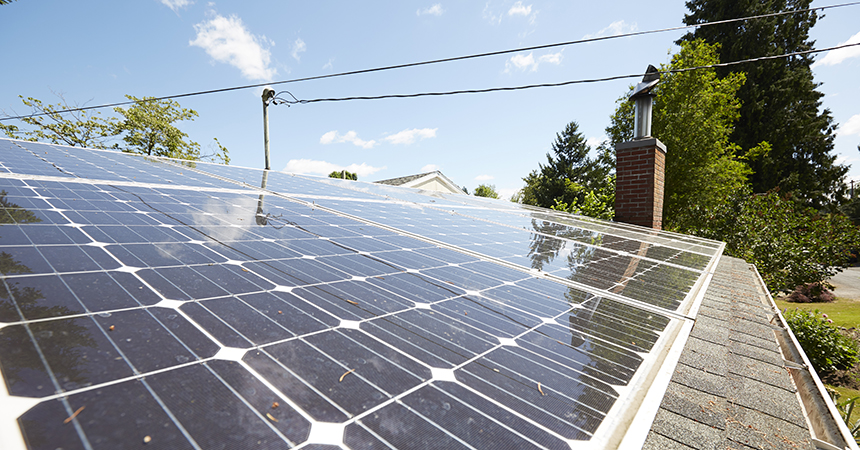 close up of solar panel on a sunny day