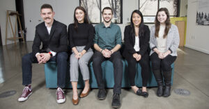 The 2019 intern class includes Matt Loudermilk, Carleton Hart Architecture; Madelaine Murray, Hennebery Eddy; Lindsay Naganuma, Holst Architecture; Austin Daich, Speranza Architecture, and Jessica Meylor, OTAK