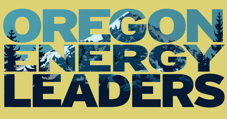 Graphic showing the text Oregon Energy Leaders.