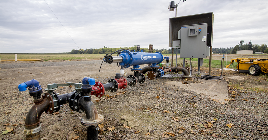 A 60 horsepower irrigation pump VFD at Blue Sky Farm in St. Paul, Oregon, 1 October 2018.