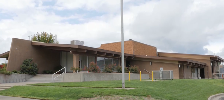 A modern building viewed from the outside