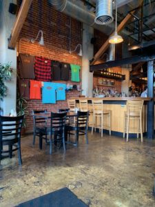 a bar interior that is well lit