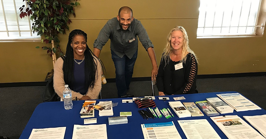 the booth at the national association of miority contractors oregon resource fair