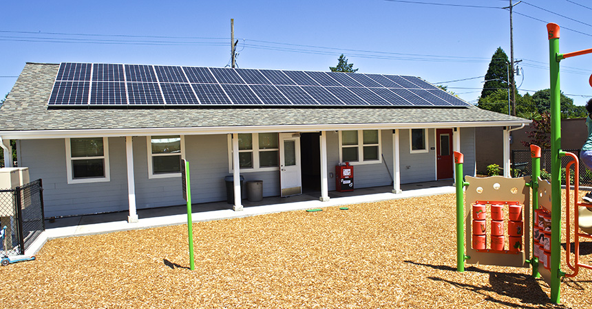 a house with solar panels on it