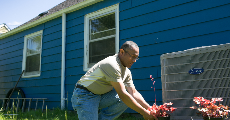 Homeowner gardening