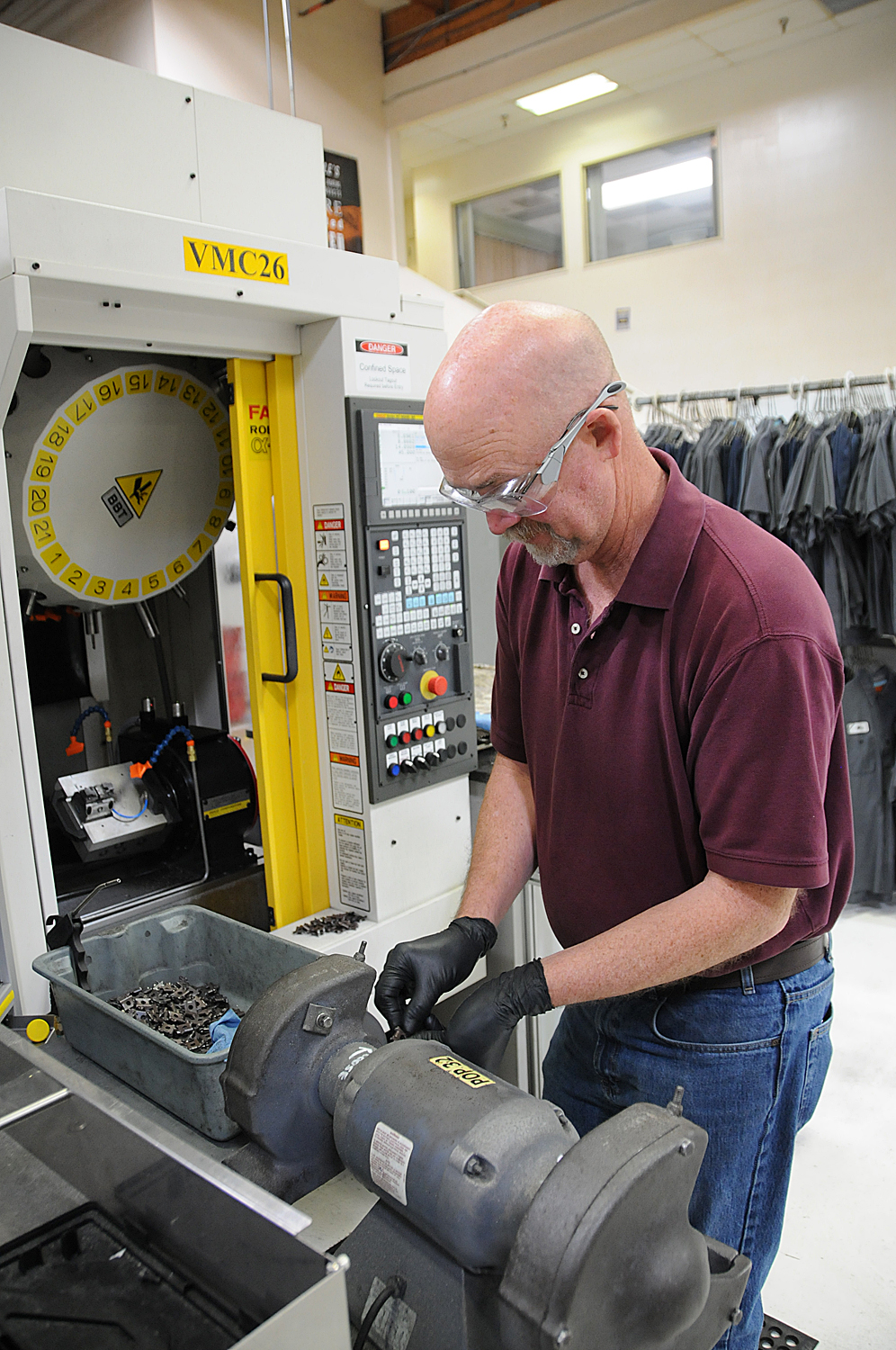 A man working on machinery