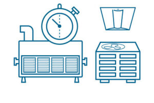 a stop watch icon and various equipment icons
