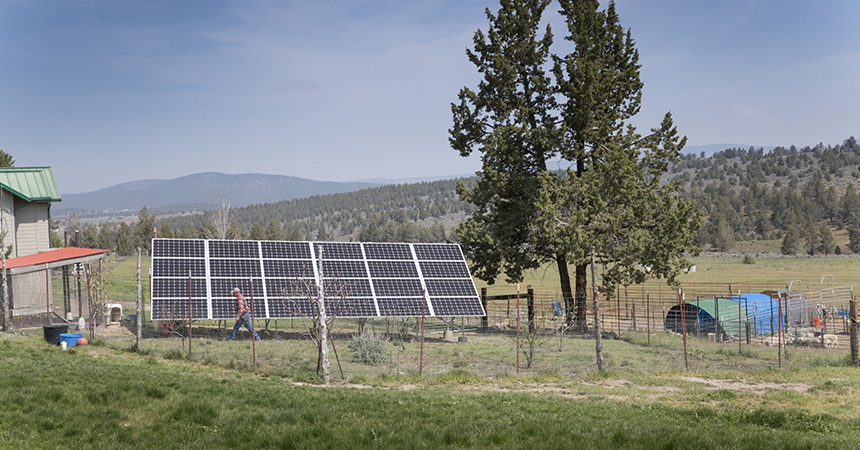 a solar panel installation on a rural property