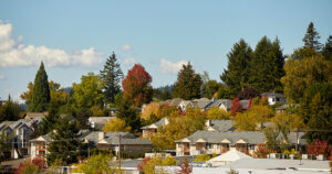 Overhead view of neighborhood