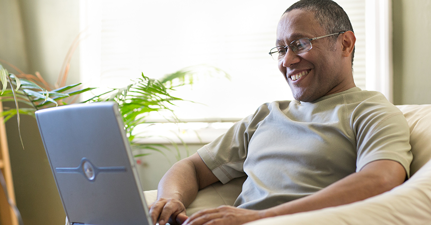 Man using laptop