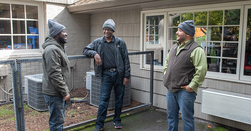 contractors talking to each other