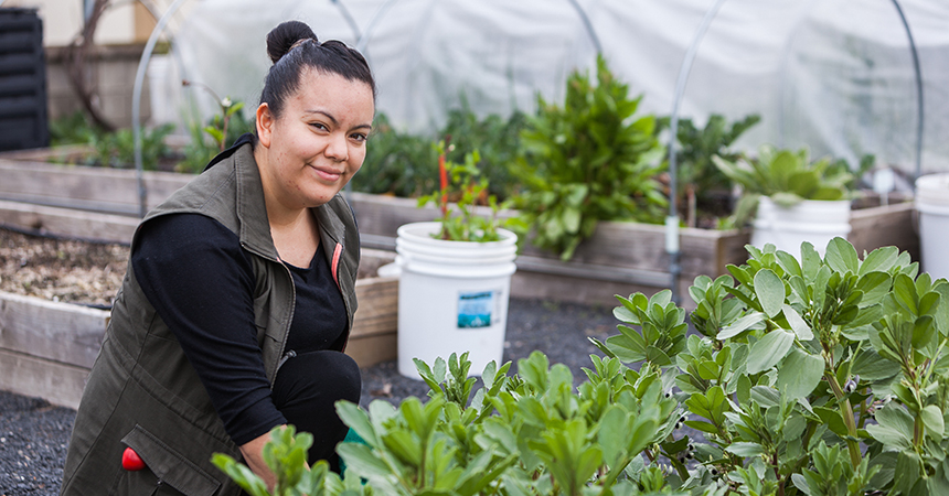 woman gardening