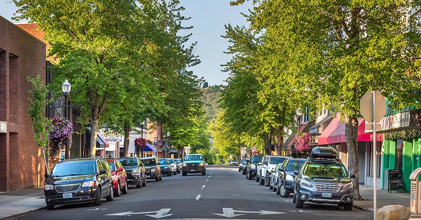 View of city street