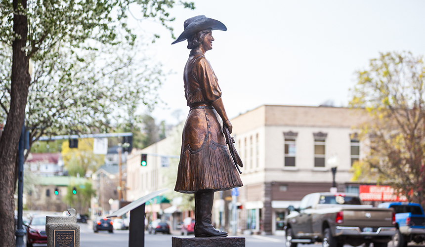 Statue in a small town